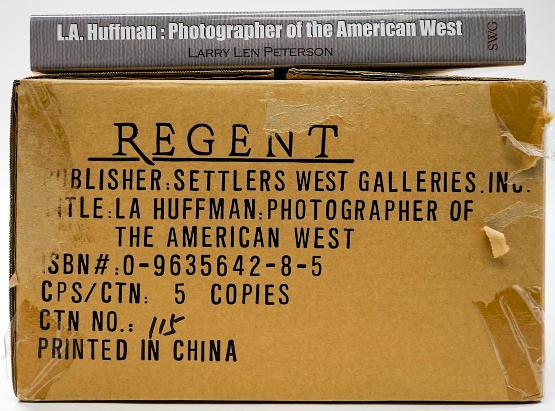 L.A. Huffman Photography Books (5) SEALED: L.A. Huffman Photographer of the American West by Larry Len Peterson (5) SEALED hardcover books in the original box. Provenance: Bob Borcherdt collection. If lot is absent of a condition report a cond