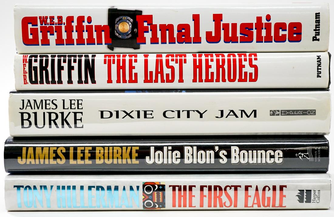 James Lee Burke, Hillerman: James Lee Burke, Hillerman. Provenance: Bob Borcherdt collection. If lot is absent of a condition report a condition report may be requested via email. Buyer must view photographs or scans to assist i