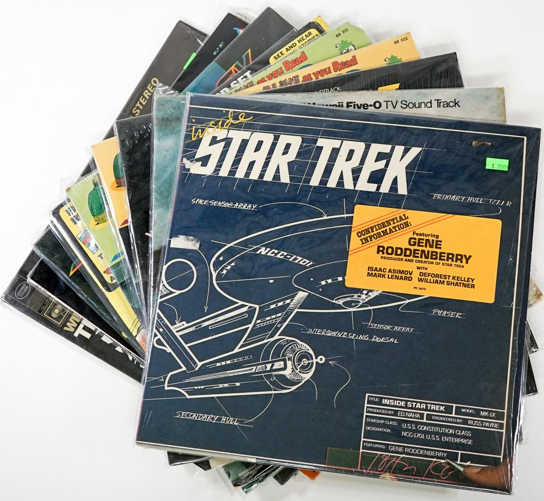 Star Trek LP's (8): A group of vintage Star Trek albums. Sealed in LP sleeves, all appear to be in excellent condition or better. If lot is absent of a condition report one may be requested via email. Condition report is