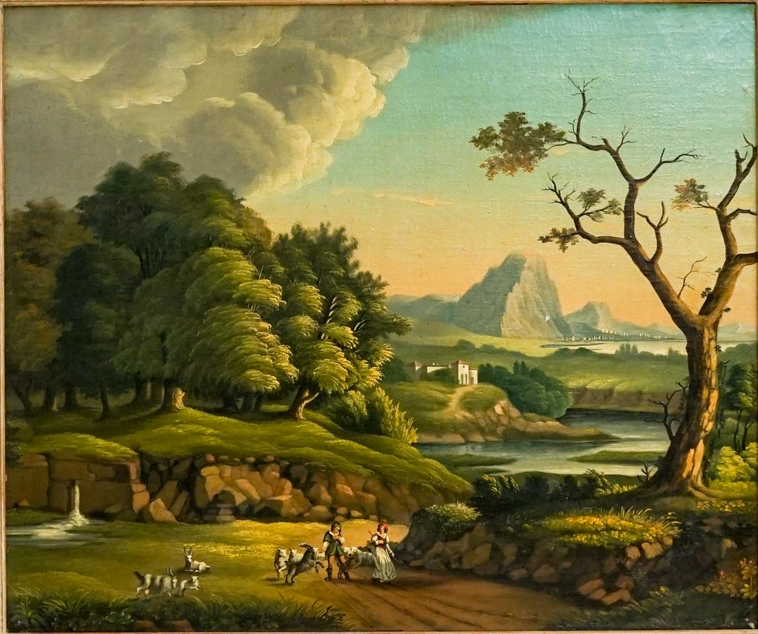 Samuel Finlay Breese Morse (1791-1872 American): Samuel Finlay Breese Morse (1791-1872 American) Italian Landscape Oil on Canvas measuring 25 x 30 inches image size. An important work by this artist and inventor who was well known for his creation o