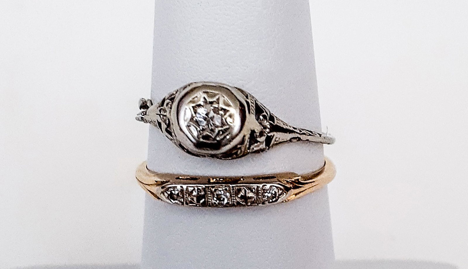 Two Small Vintage Art Deco Rings, Size 6 (1 of 11)