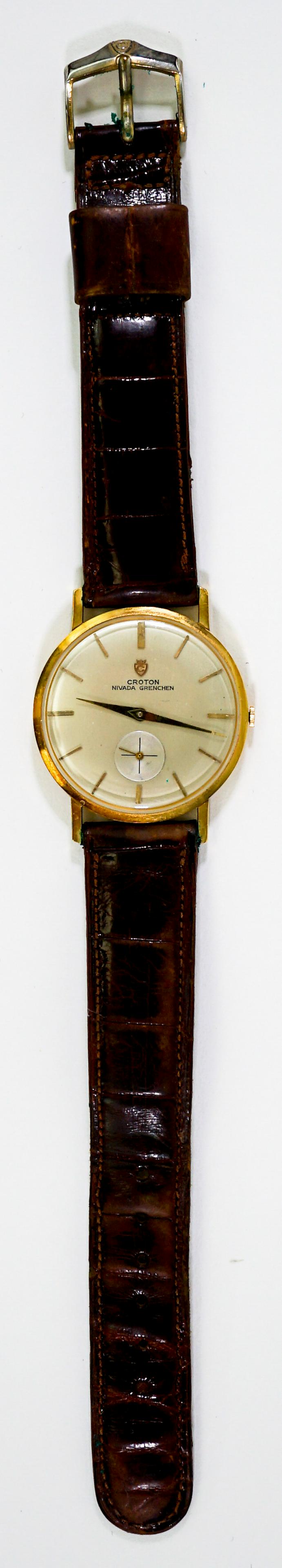 18k Gold Croton Nivada Grenchen Wristwatch (1 of 5)