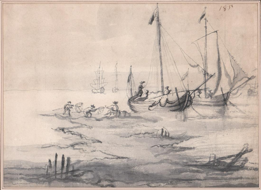 Attributed William Van de Velde Watercolor (1 of 3)