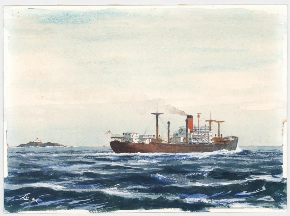 Robert Dexter Coe Watercolor [Ship] (1 of 3)