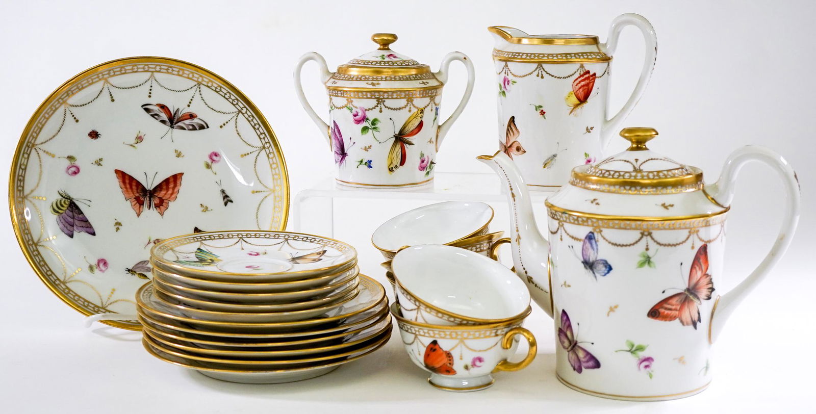 [Butterflies] Group of Handpainted Fine China (1 of 18)