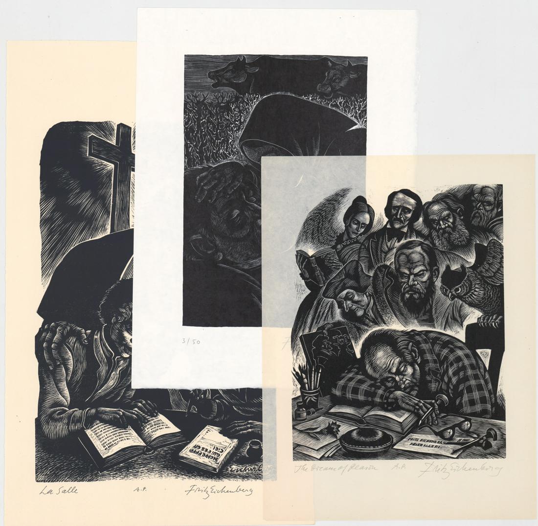 Fritz Eichenberg (3) Signed Wood Engravings (1 of 7)