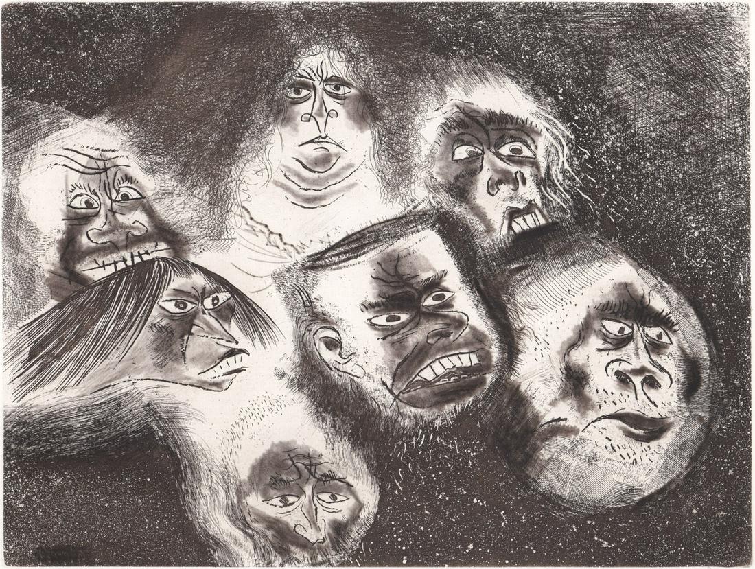 William Gropper Etching [Satire-Faces] (1 of 5)