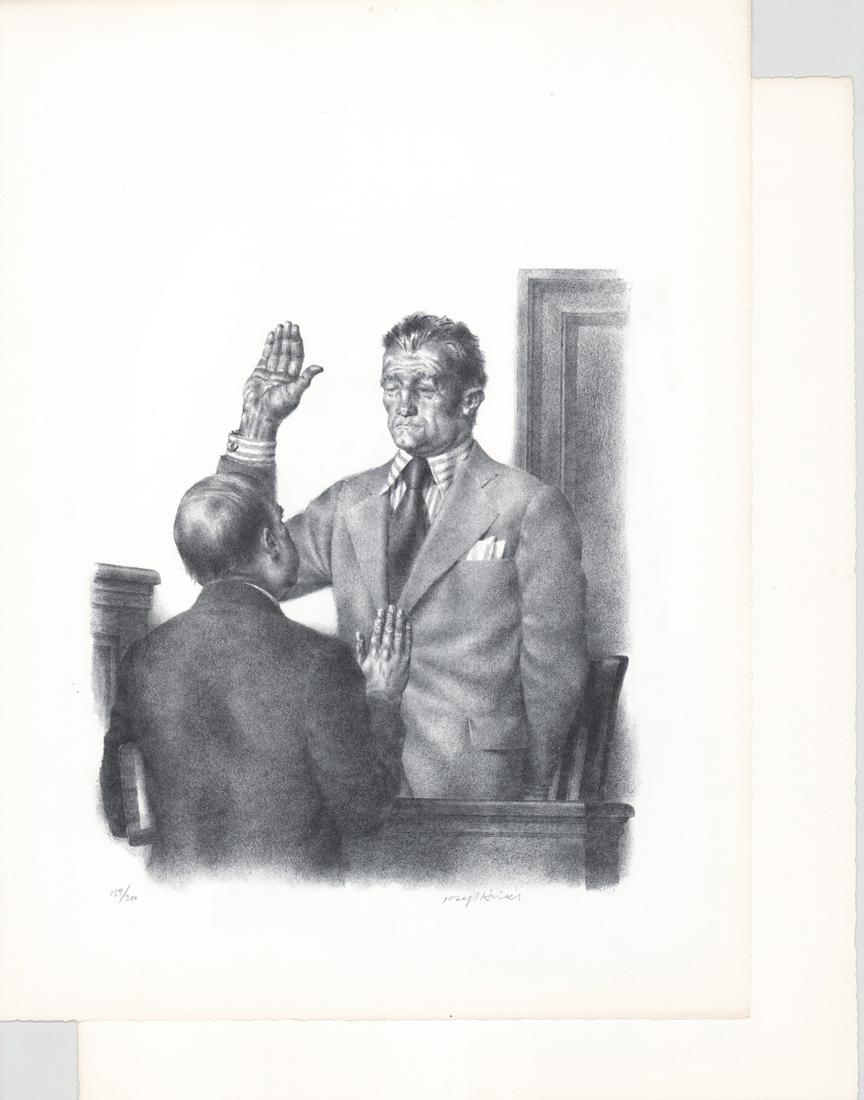 Joseph Hirsch (2) Lithographs [Court Scene] (1 of 11)