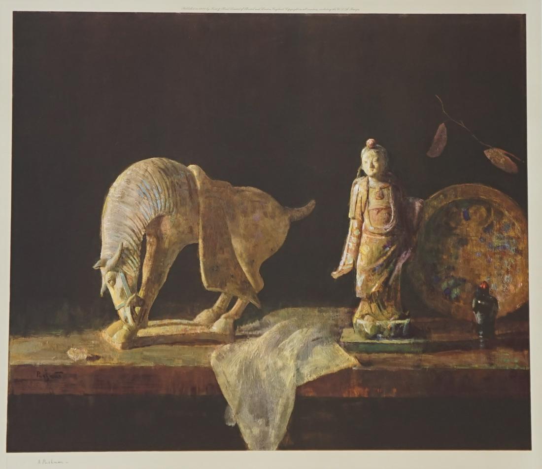 Housep (Hovsep) Pushman Estate Lithograph [Asian]: Housep Pushman (New York, California, Armenia 1877 - 1966) estate signed lithograph. Signed by son 'A. Pushman' in pencil lower left. Title and print information 'Little Princess by Hovsep Pushman / T