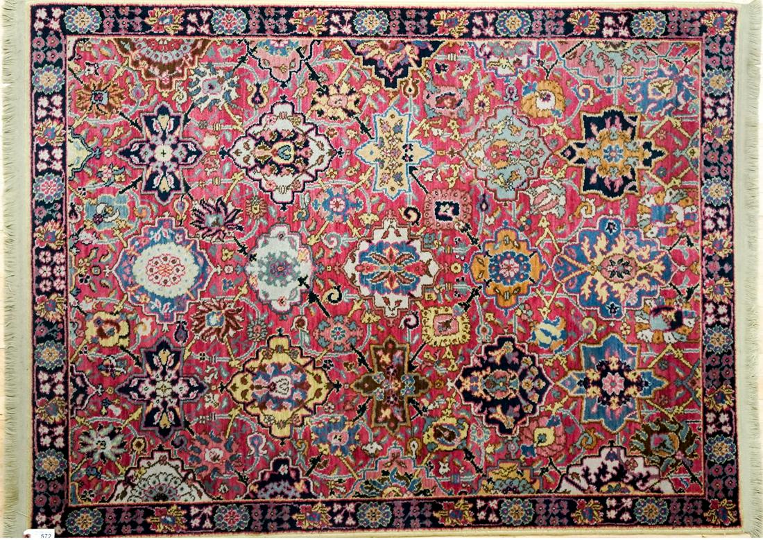 A Vintage Karastan Rug: Measures 52 x 72 inches. Excellent condition. From non-smoking home. If lot is absent of a condition report one may be requested via email. Condition report is provided as an opinion only and is no gu