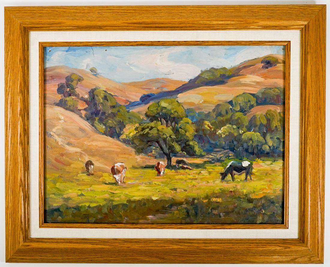 Frederick Kress Oil on Canvas [Cows, Marin] (1 of 6)