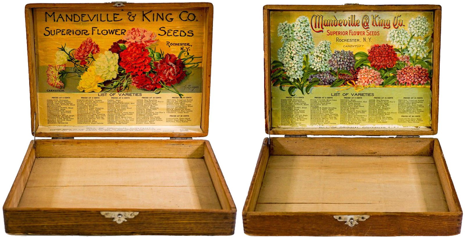Antique (2) Mandeville Seeds Wood Ad Box (1 of 18)