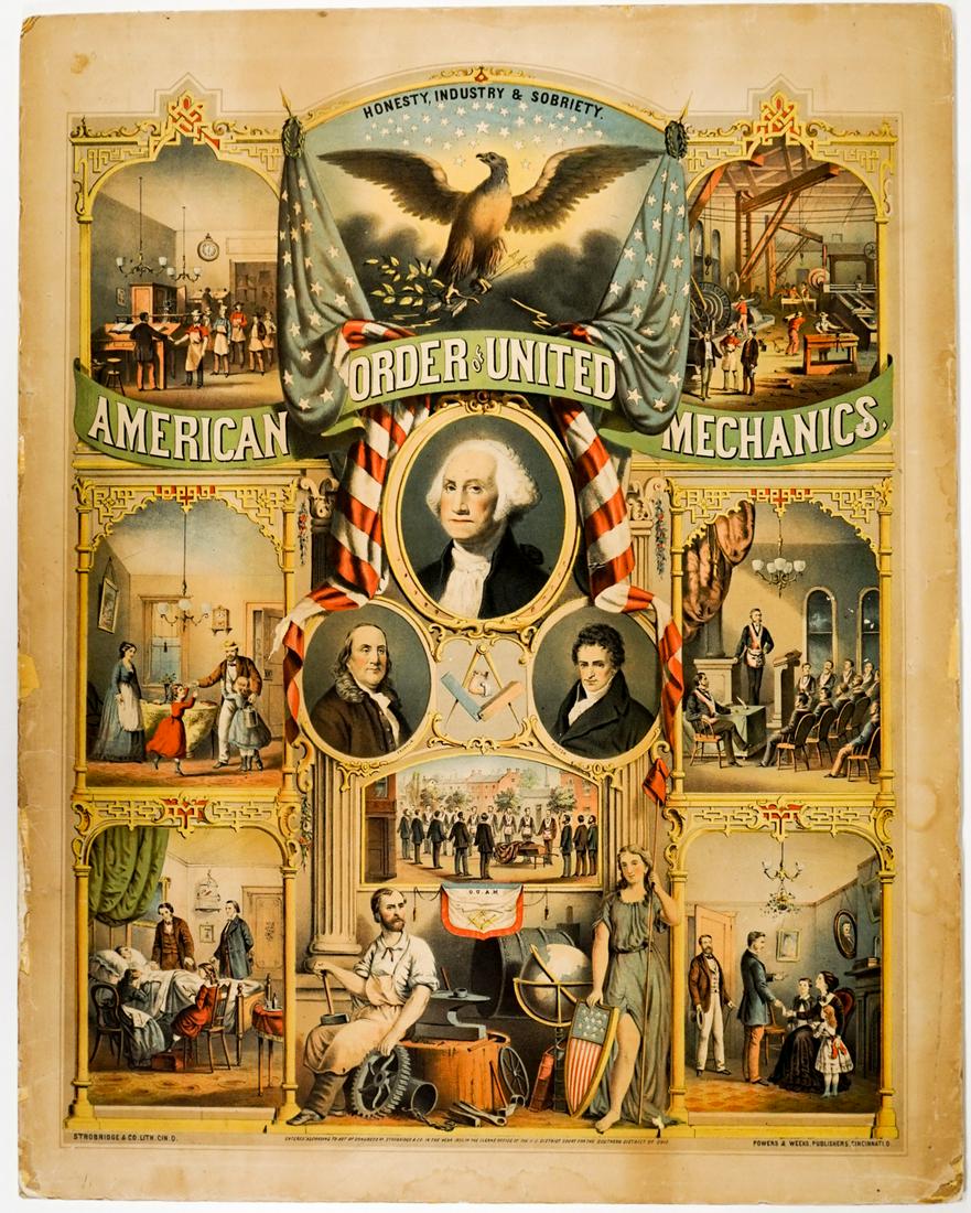 Vintage American Order of United Mechanics 1870 (1 of 5)