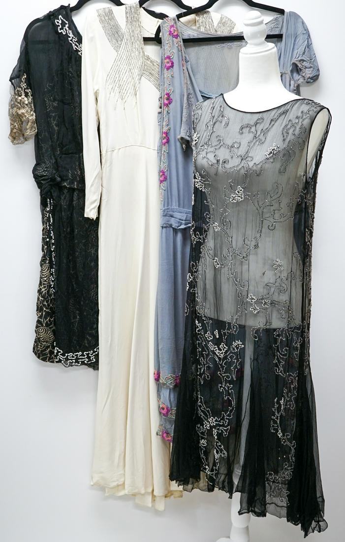 Vintage (4) Chiffon Beaded Dresses (1 of 20)