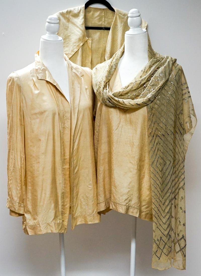 Vintage (3) Beige Ladies Garments and Scarf (1 of 15)