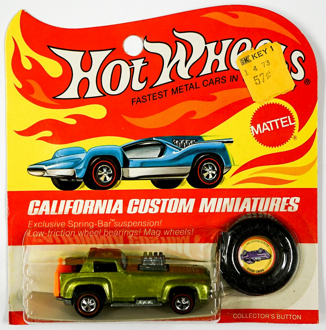 Hot Wheels Redline Short Order on Blister: Hot Wheels Redline Peeping Bomb (Antifreeze exterior, Black interior, 1971) on Blister Card. Just found boxed after 50+ years of safe covered box storage. Car is mint with zero fading and has rarely b