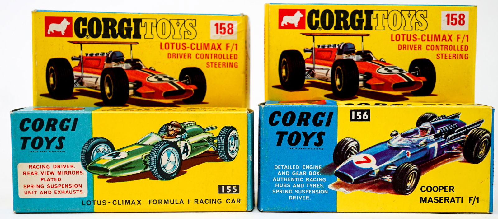 Four Corgi Race Cars Mint in Boxes (1 of 9)
