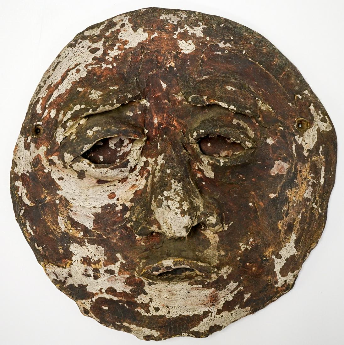 James Melchert Large Pottery Face Plaque: James Melchert Large Pottery Face Plaque. Unsigned, from estate of the brother of artist. Measures 13.5-in. x 13.5-in. x 3.5-in. and weigh approximately 20 pounds. This item requires buyer pick up or 