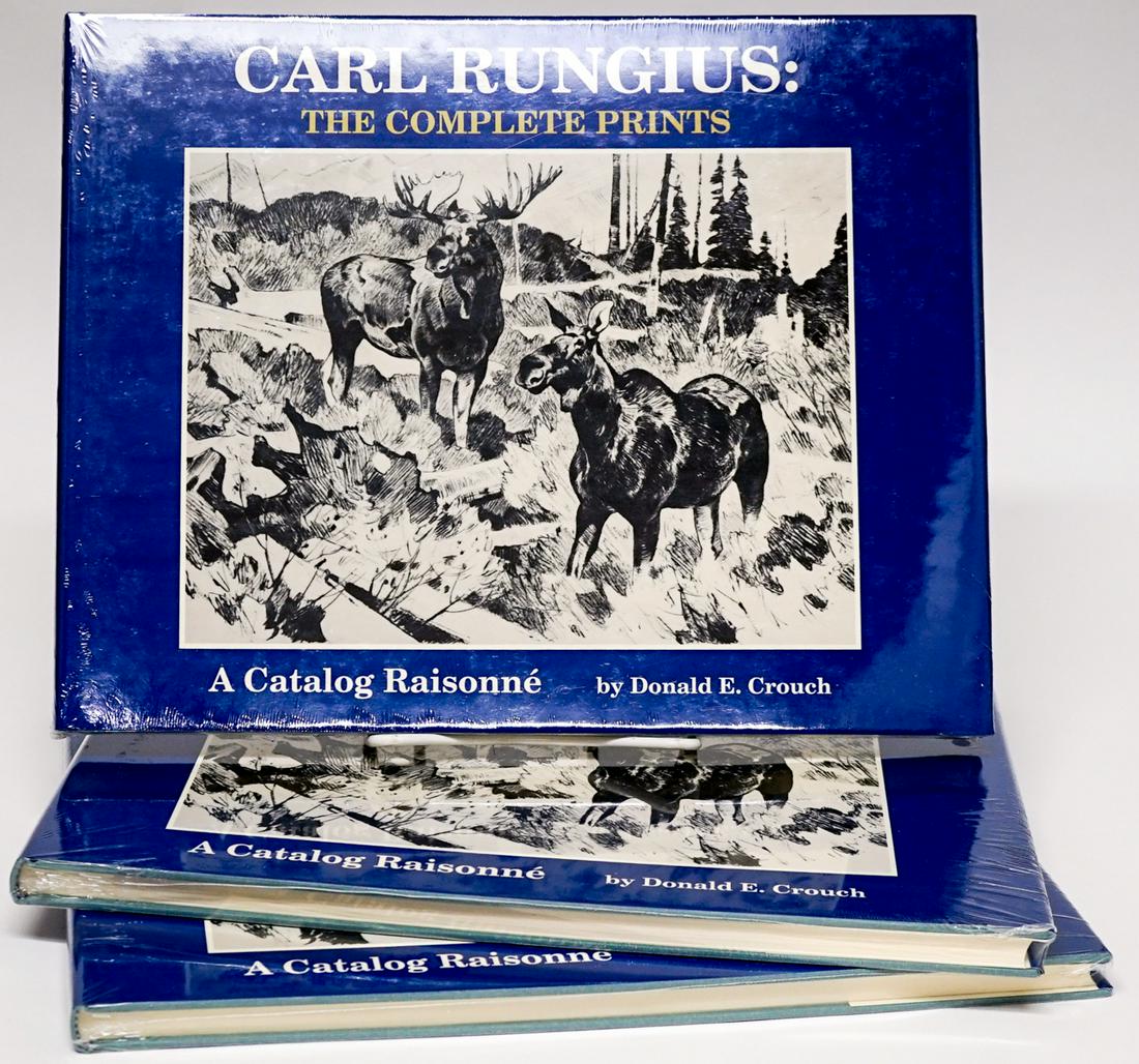 Carl Rungius by Crouch (3) Publisher Sealed: Three (3) Carl Rungius: The Complete Print, A Catalog Raisonne by Donald E. Crouch. Mountain Press Publishing, Missoula, Montana. Each measures 11.25 in. x 14 in. From a non-smoking home and free of a