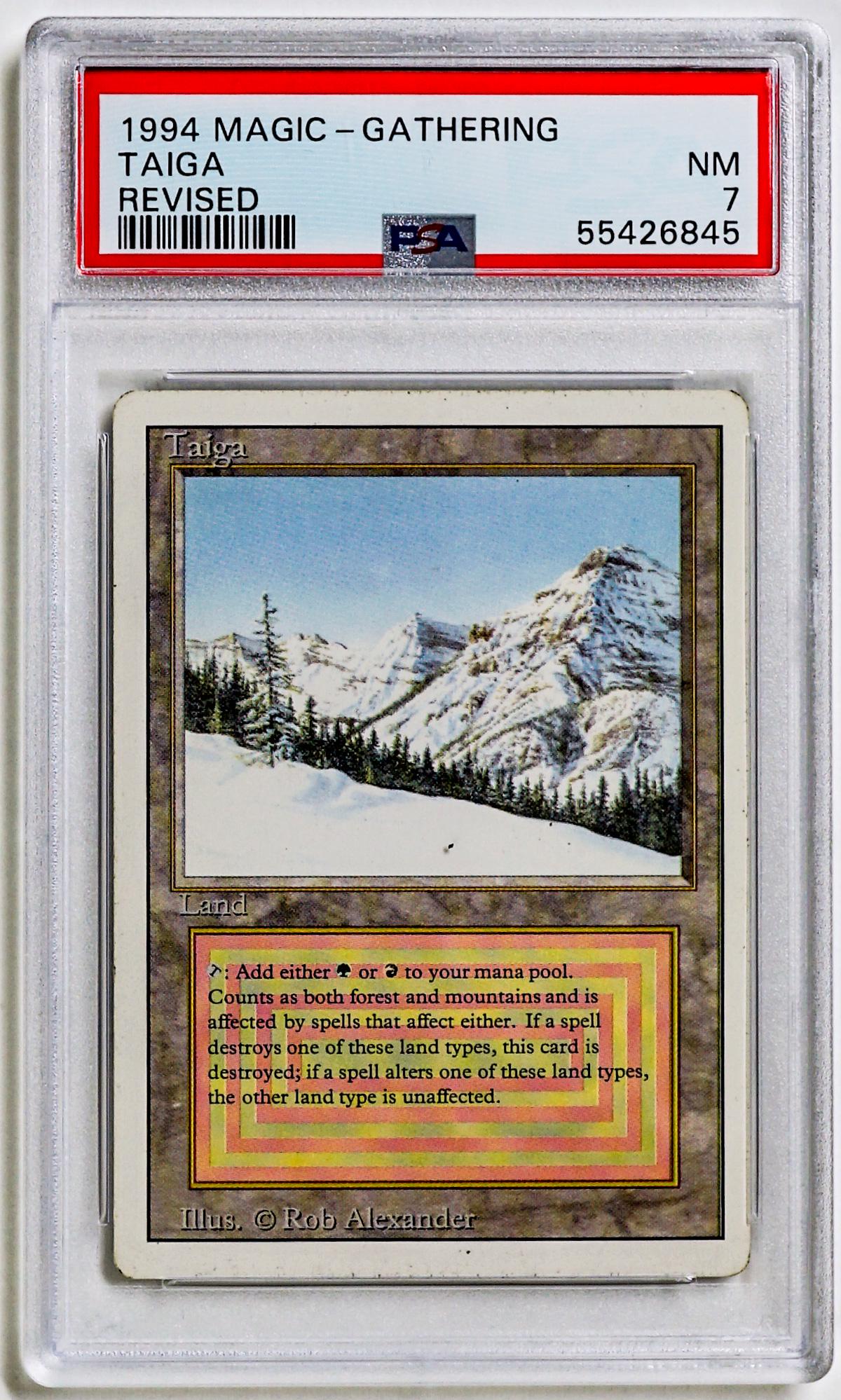 1994 Magic The Gathering Revised Taiga PSA 7 (1 of 2)