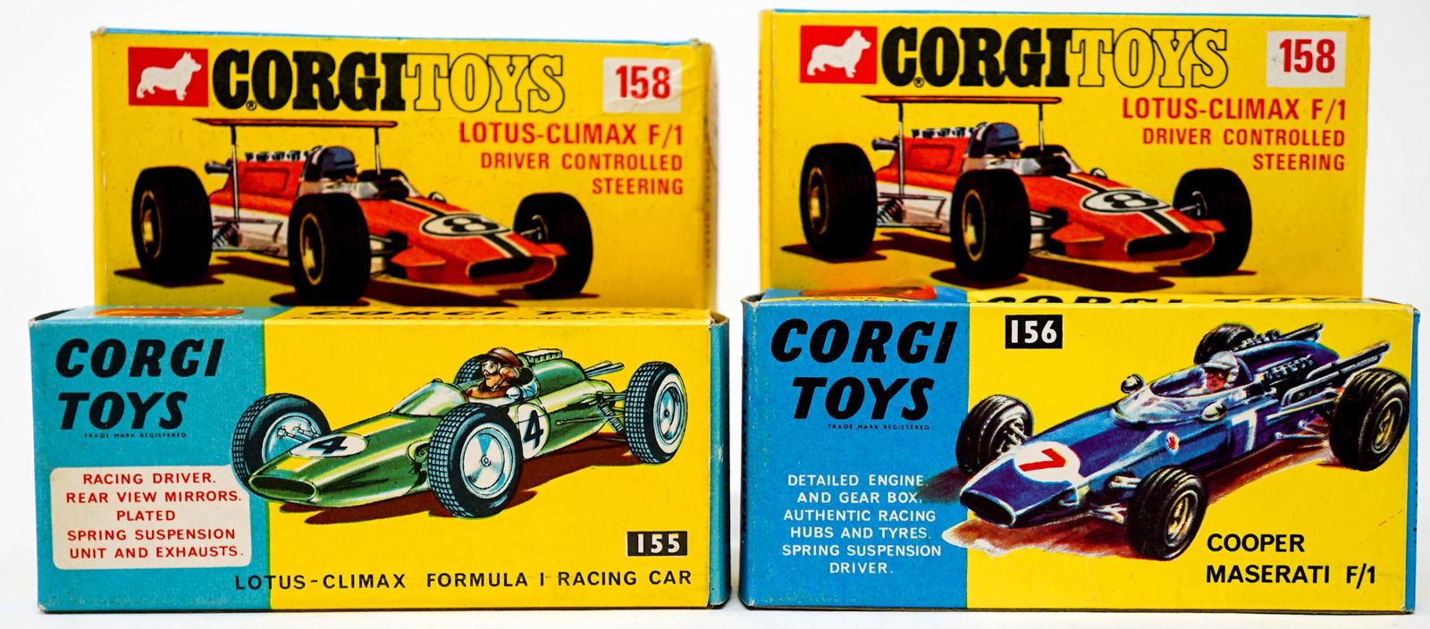 Four Corgi Race Cars Mint in Boxes (1 of 9)