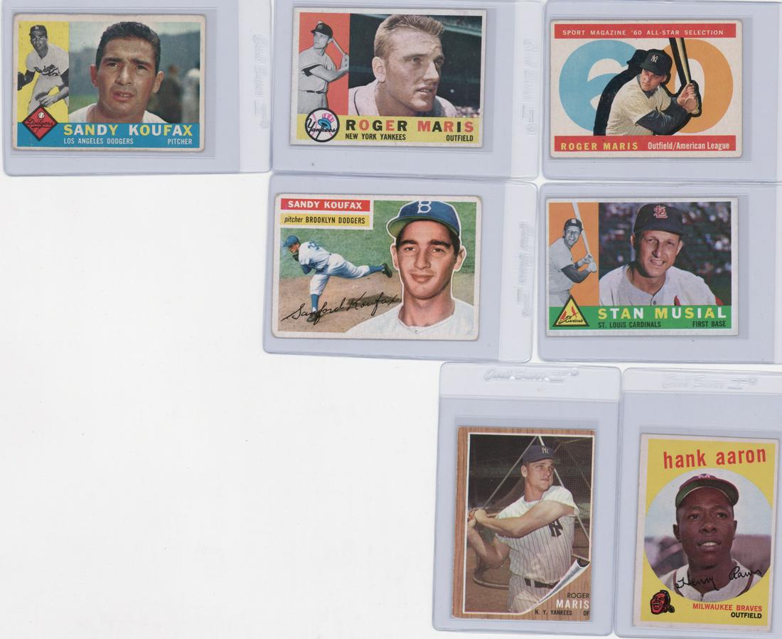(7) Vintage Baseball Cards with Hall of Famers (1 of 2)