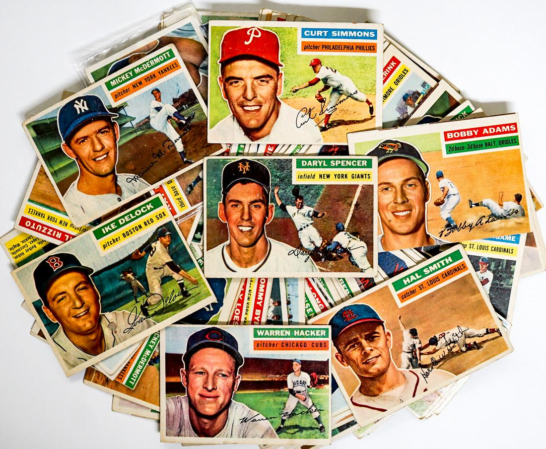 (76) 1956 Topps BB Cards, Banks, Killebrew Rizzuto (1 of 5)