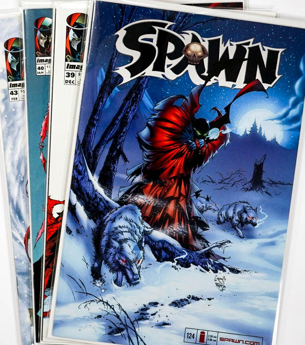 Spawn 39, 40, 43, 124 MINT UNREAD: Spawn 39, 40, 43, 124 MINT UNREAD. If lot is absent of a condition report one may be requested via email. Condition report is provided as an opinion only and is no guarantee as grading can be subjecti