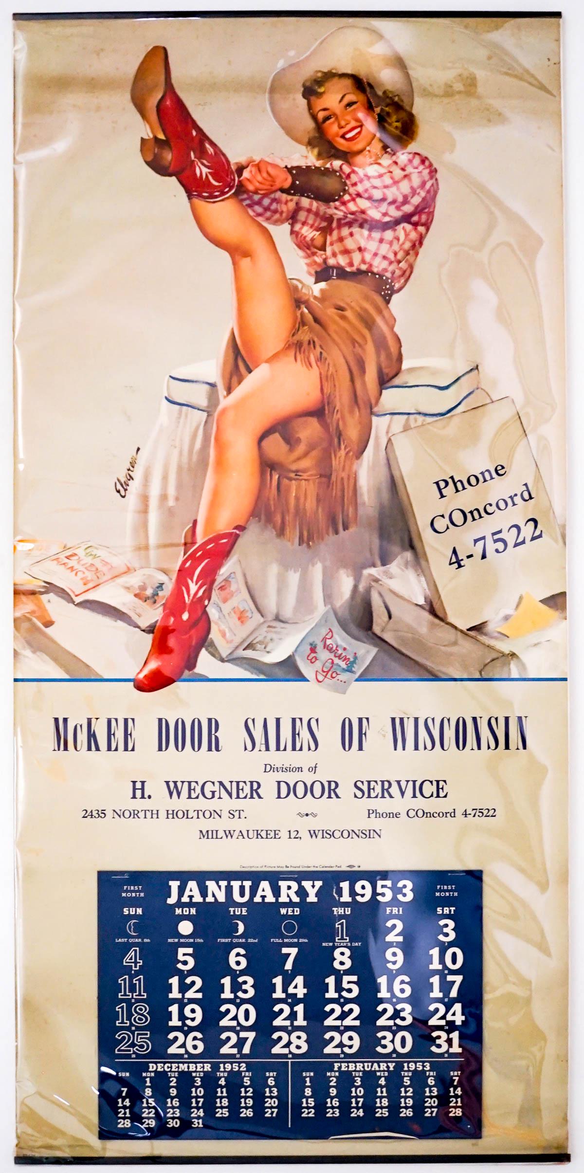 1953 Elvgren Calendar [Cowgirl] (1 of 3)