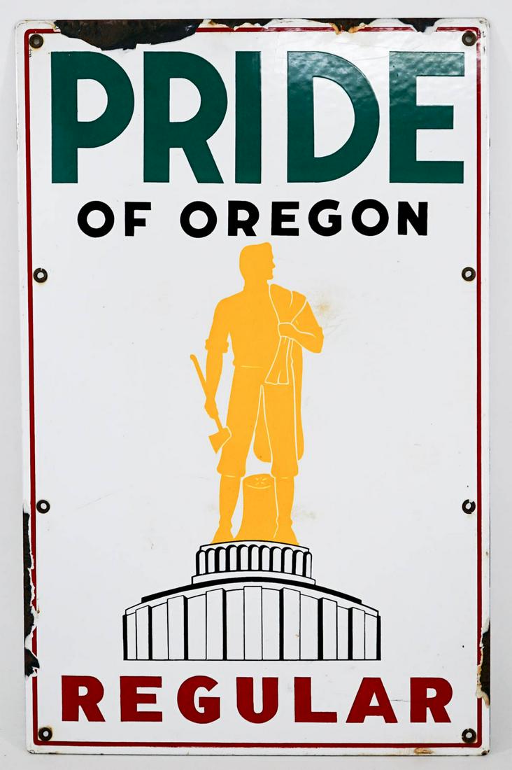 Old and Original Heavy Porcelain Pride of Oregon (1 of 2)
