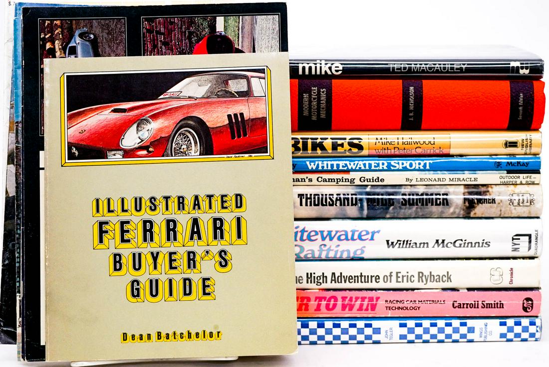 Transportation / Travel (19) Books: Nineteen (19) books of transportation, travel and more. Includes: Gentlemen, You Have a Race by John Tegler; Engineer to Win by Carroll Smith; and more. Lot measures 11 in. x 9 in. x 11 in. Provenance