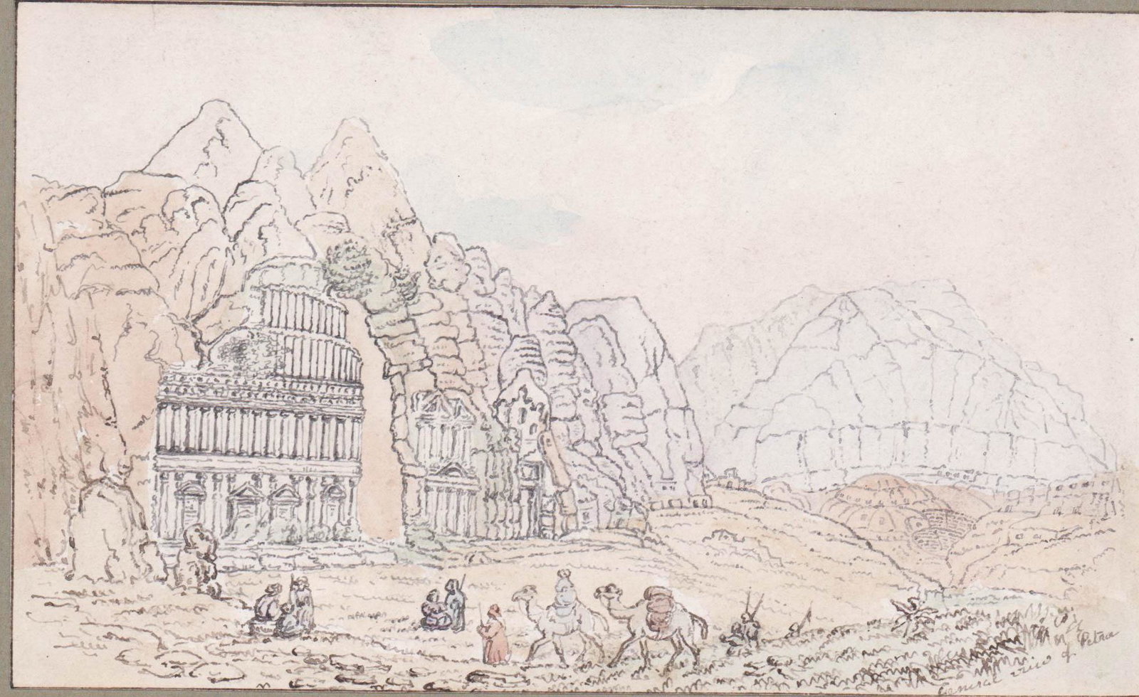 Petra, Jordan Antique Pen & Ink (1 of 4)