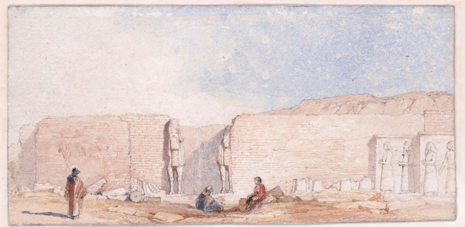 [Egypt] Small Unsigned 19th Century Watercolor (1 of 3)