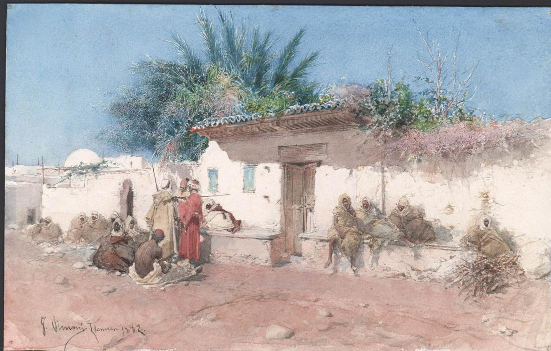Gustavo Simoni (Italy, 1846 - 1926) Watercolor (1 of 4)