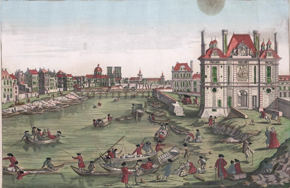 An Early Hand Colored French Engraving (1 of 4)