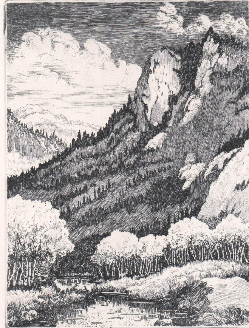 Lyman Byxbe Small Signed Etching [Black Canyon] (1 of 4)