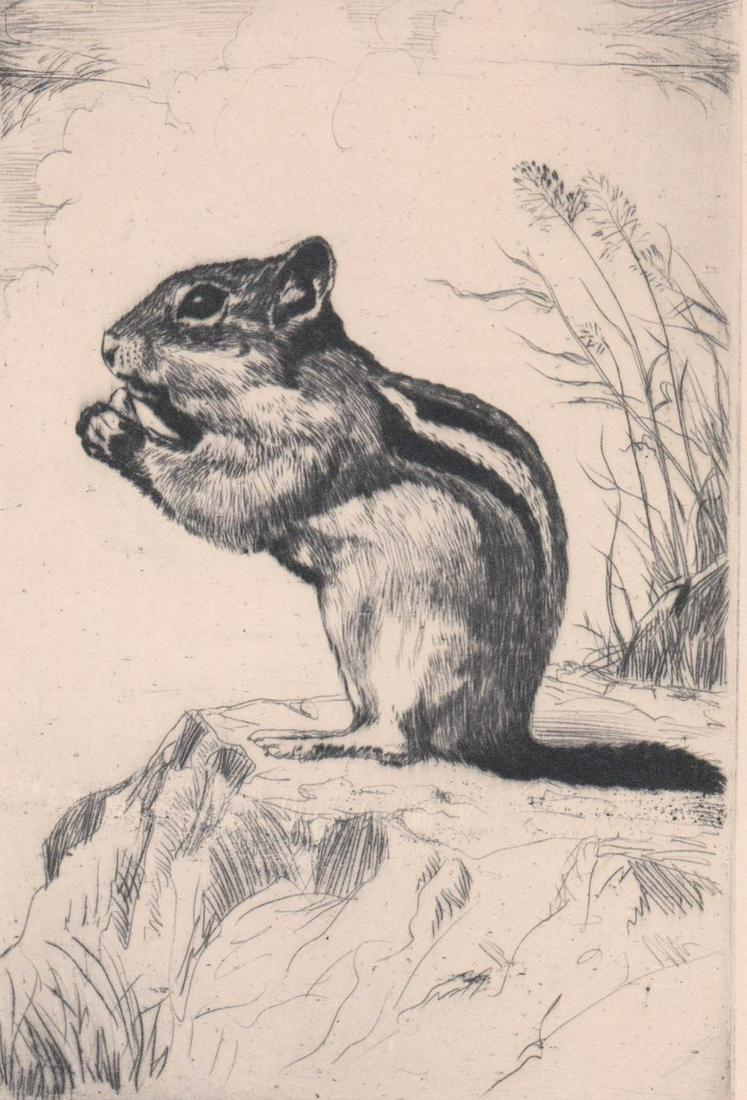 Lyman Byxbe Small Signed Etching [Chipmunk] (1 of 4)