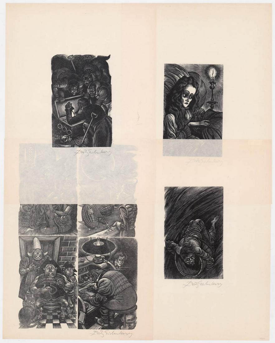 Fritz Eichenberg signed Wood Engravings (4) (1 of 5)