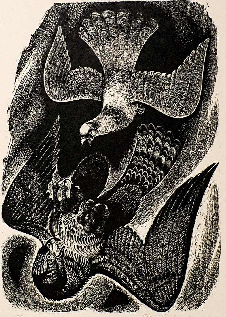 Fritz Eichenberg S/N Wood Engraving #7/50 (1 of 5)
