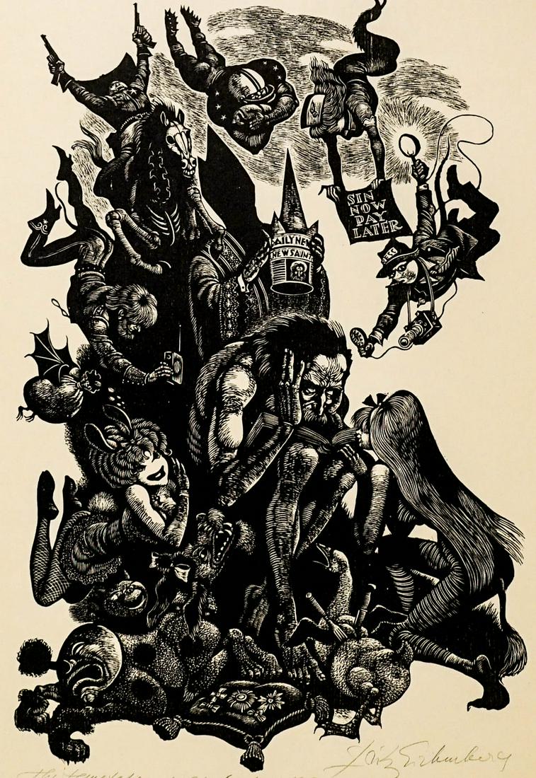 Fritz Eichenberg S/N Wood Engraving (1 of 5)