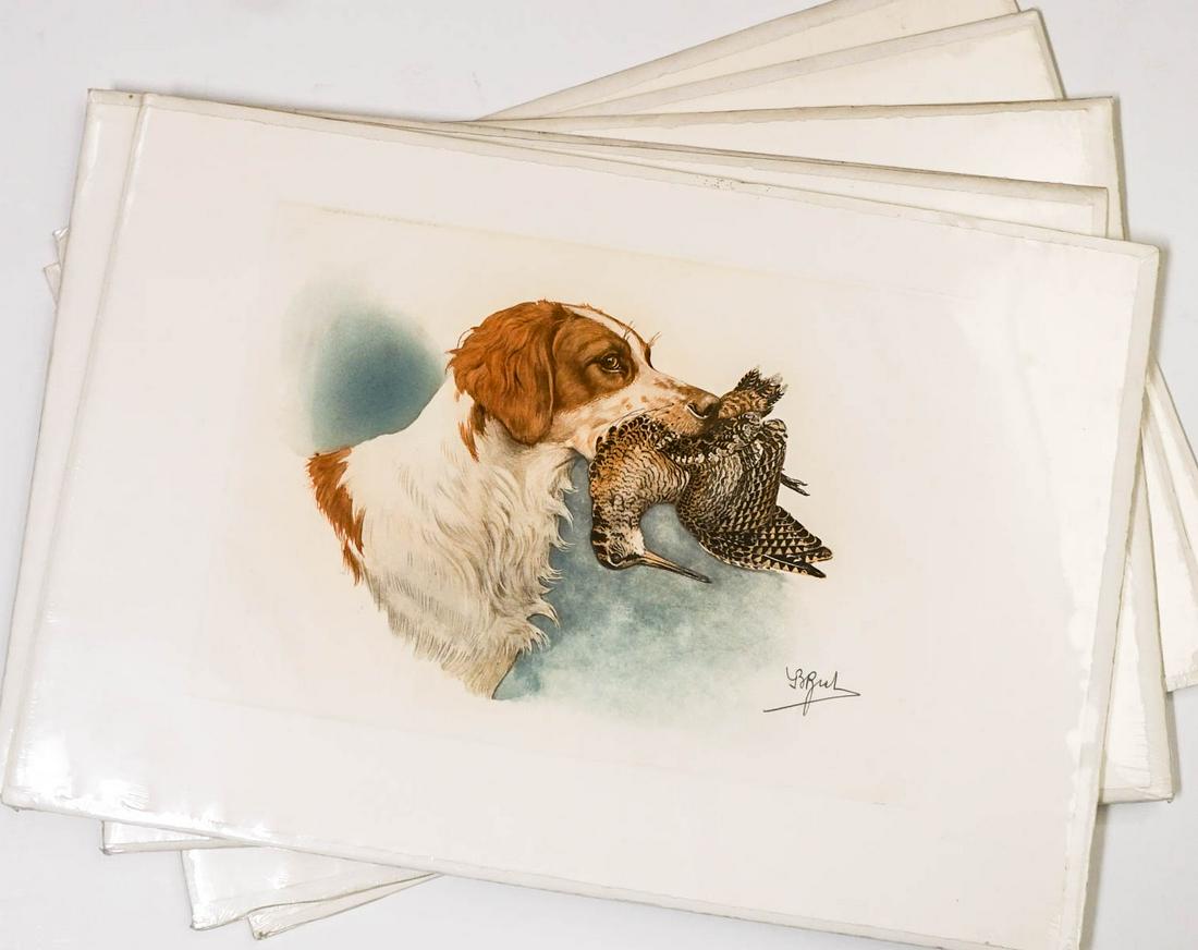 Boris Riab Signed Hunting Dog Etchings (5) (1 of 11)