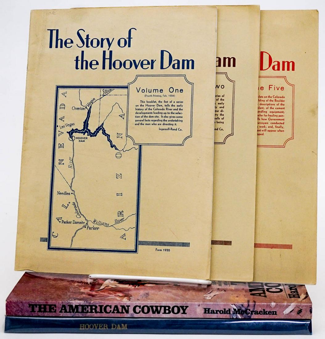 Story of Hoover and Boulder Dam [Ingersoll Rand]: Includes: Story of Hoover Dam issues 1-3 bound and 1 and 2 loose; and The Story of Boulder Dam issue 4 bound and issue 5 loose. Provenance: Bob Borcherdt collection Boulder City, Nevada. If lot is abs