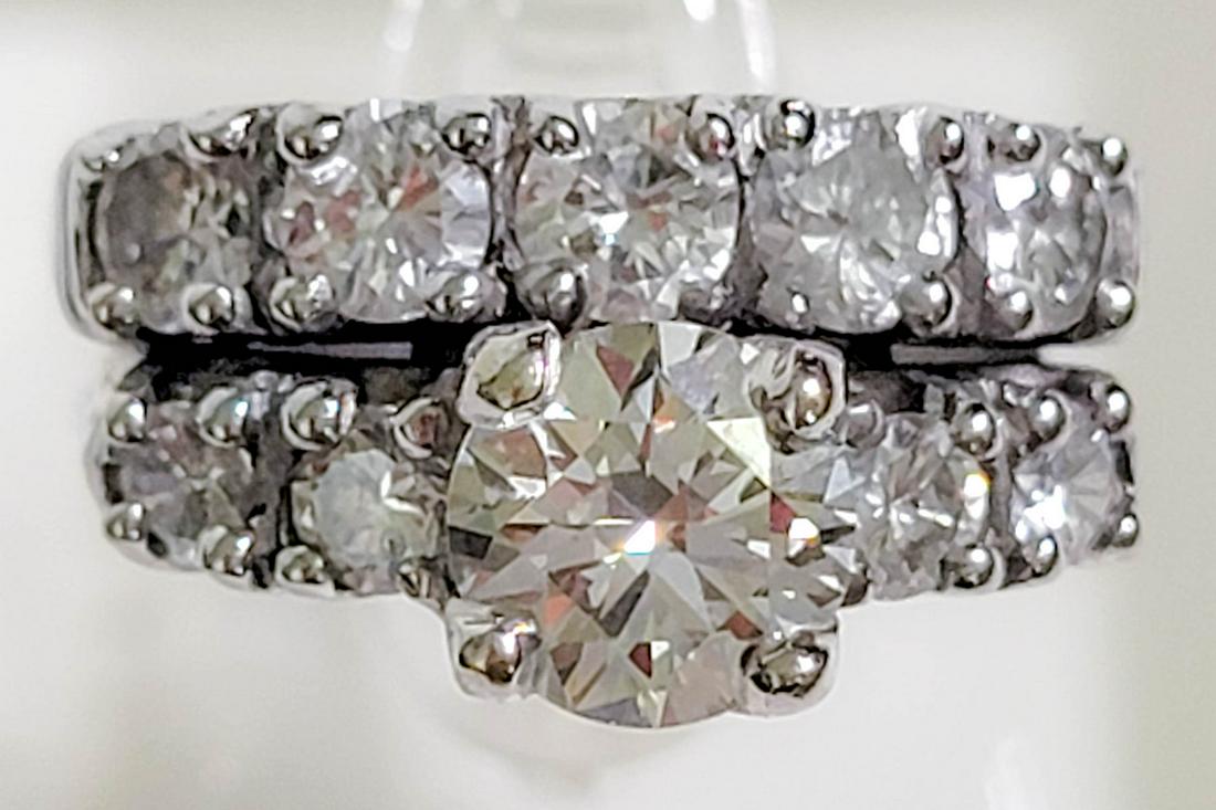 Ladies Platinum Wedding Set 1.39 ctw. Center Stone (1 of 7)
