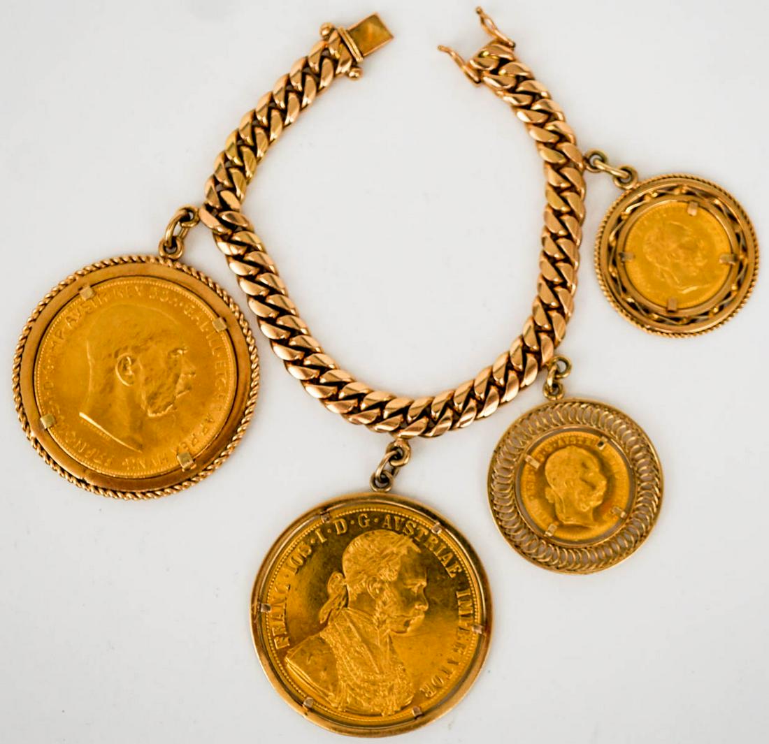 An Incredible 18k Gold & Gold Coin Bracelet (1 of 11)