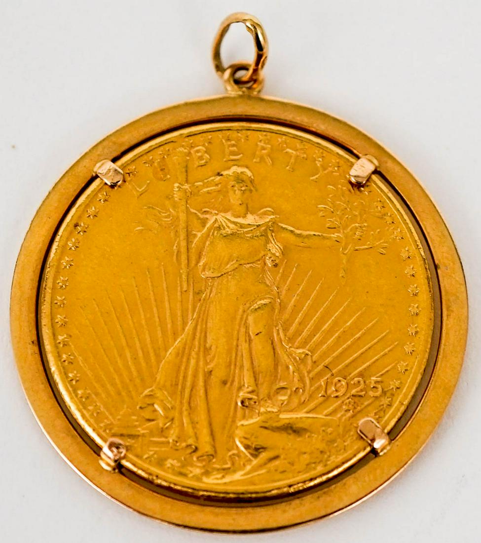 1925 Double Eagle U.S. $25 Gold Coin Pendant (1 of 2)