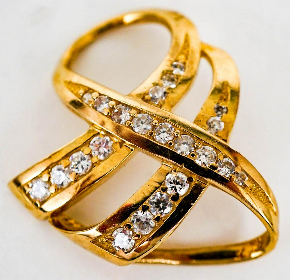 10k Yellow Gold & CZ Designer Pendant (1 of 4)