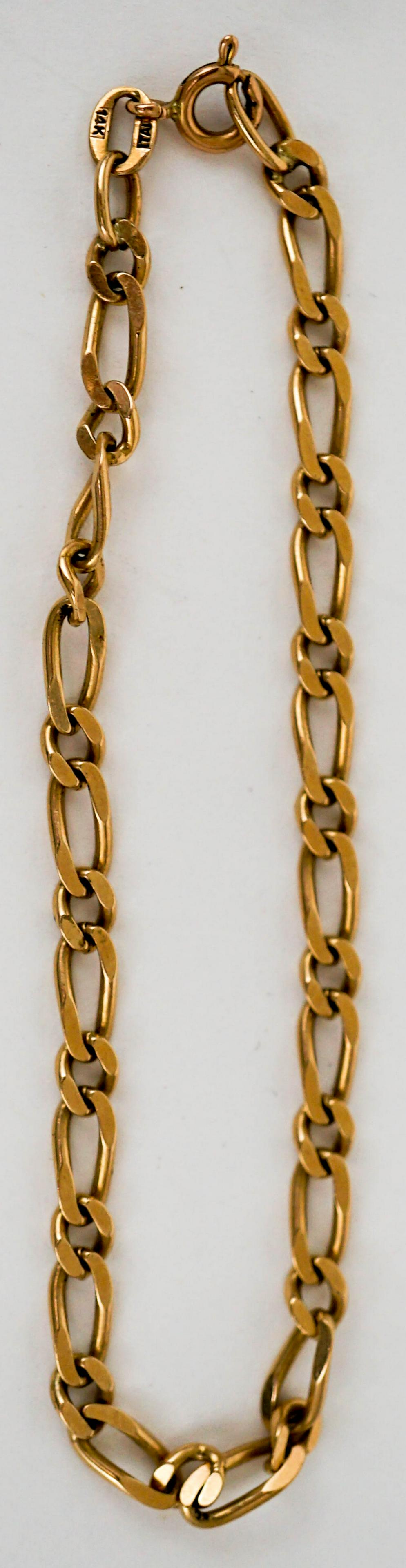 Italy 14k Yellow Gold Chain Bracelet (1 of 2)