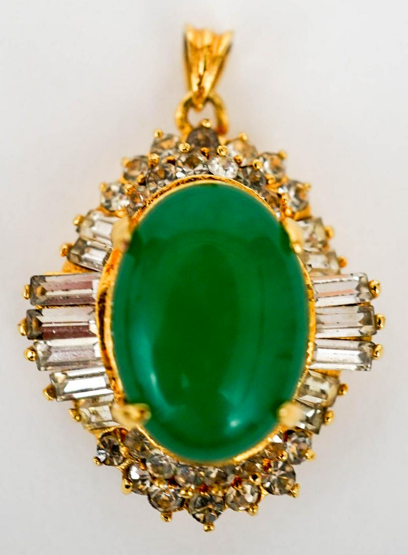 18KGP & Jade Large Pendant (1 of 7)
