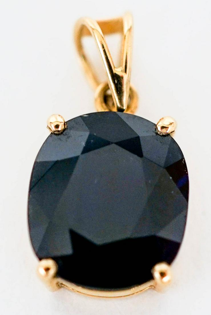 14k Yellow Gold Sapphire Pendant 5.05 ct (1 of 5)