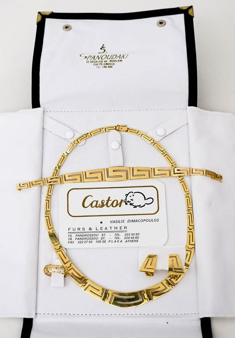 [Greece] 4 Pc Greek Key Design 14k & 18k Set (1 of 20)